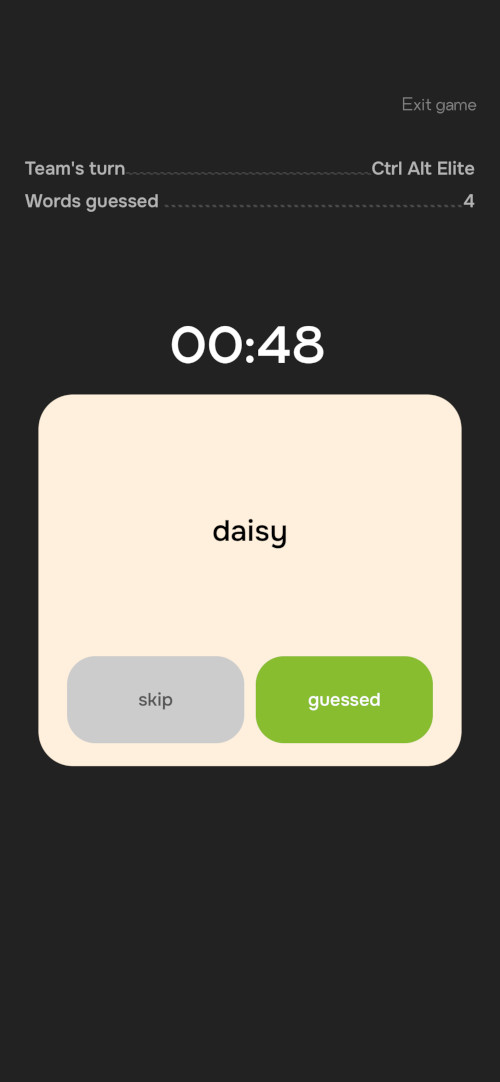 Timer-based gameplay: describe and guess words